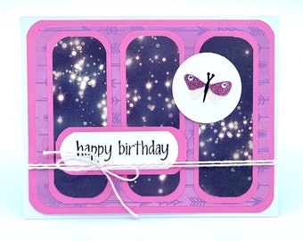 Dragonfly Happy Birthday Handmade Card