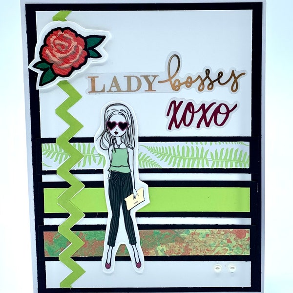 Lady Bosses XOXO All Occasions Just Because Handmade Greeting Card