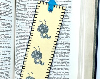 Gray Caterpillar Handmade Bookmark