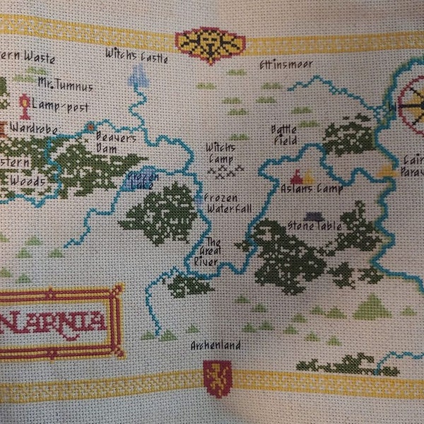 Map of Narnia Counted Cross Stitch Pattern from The Lion, The Witch, and the Wardrobe