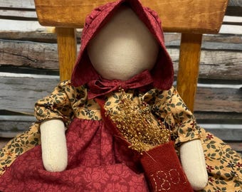 Handmade Primitive Prairie Doll - Classic Farmhouse Decor