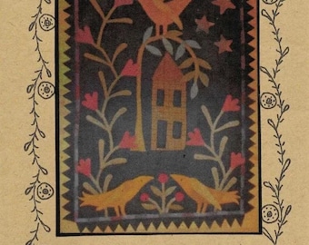 Midnight Garden Paper Pattern-Wool Applique Pattern