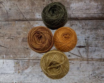 Valdani 12Wt- Perle Cotton- Autumn Hues- Collection- 4 Piece Hand Dyed Thread Bundle