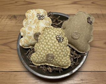 Handmade Beehive Bowl Filler Ornaments- Set of three-Farmhouse decor