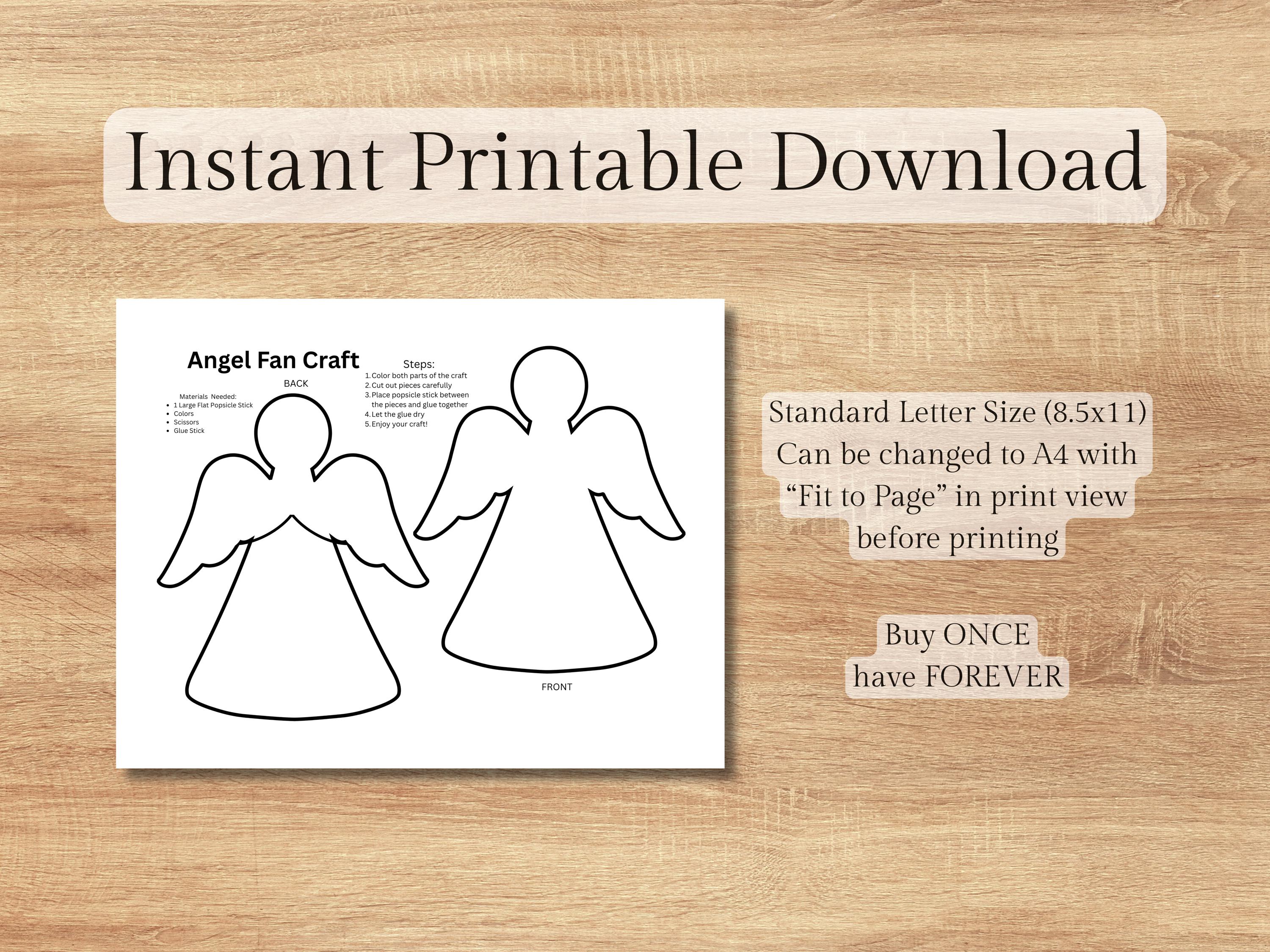 Angel Fan Craft | Christian Printable Bible Activity for Kids | Sunday ...
