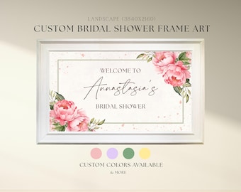 Marco personalizado para TV de despedida de soltera, cartel de bienvenida personalizado para despedida de soltera, pantalla digital floral, Samsung Smart / Descarga instantánea