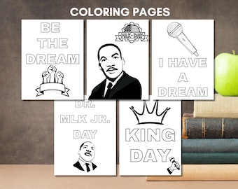 Páginas para colorear de Martin Luther King Jr. / Actividad imprimible del Día de MLK para niños y aulas