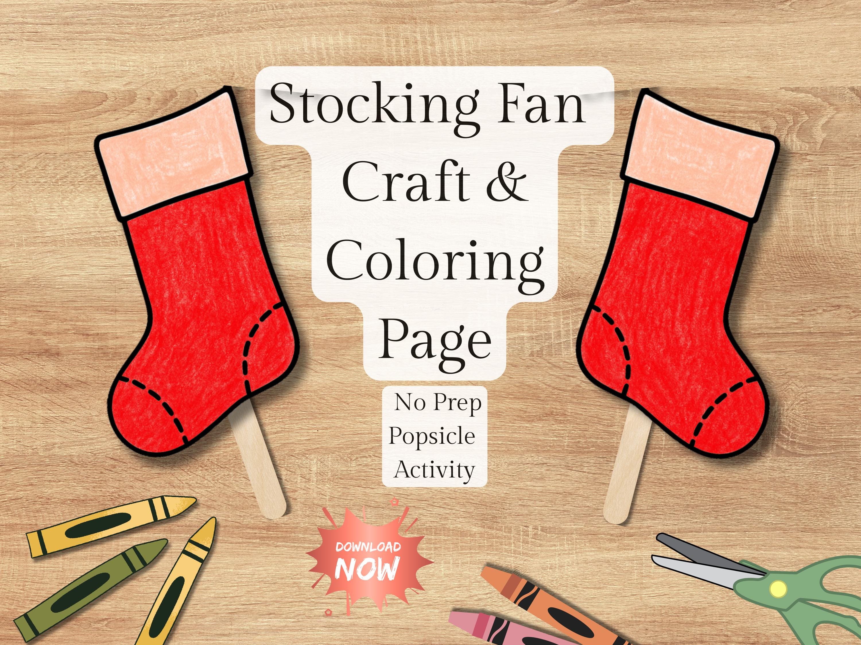 ストッキングファンクラフト、クリスマスの簡単塗り絵レッスン、DIY印刷可能な子供向けクラフト、すぐにダウンロード、クリスマスアイスキャンディースティックアクティビティ  - Etsy 日本, image size:3000x2250