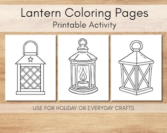 Páginas para colorear de linternas / Actividad para niños de la iglesia y la Escuela Bíblica de Verano (Descarga digital)