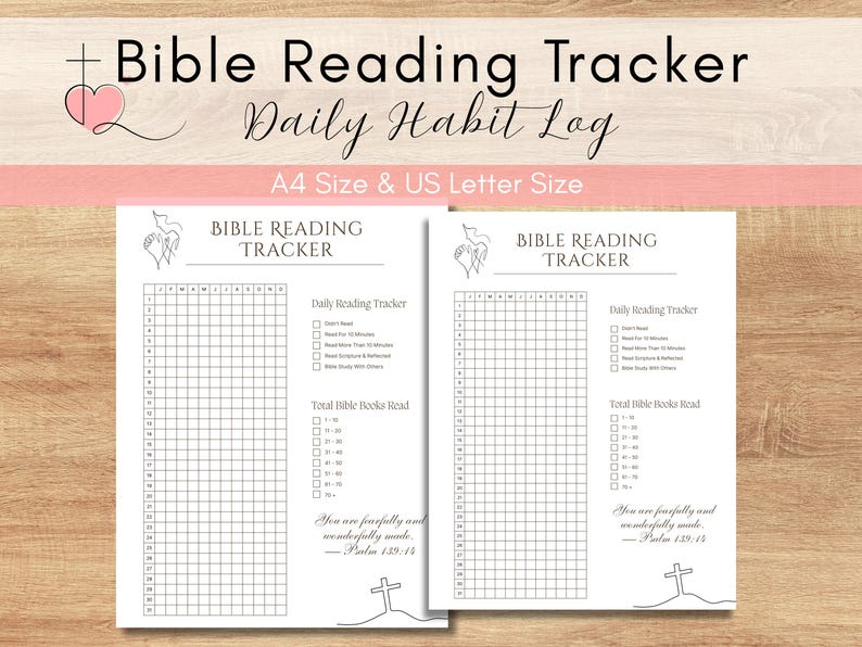 Grid Scripture Journal Bible Reading Tracker Printable | Daily Habit Scripture Log (digital ...