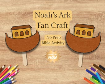 Manualidad imprimible del Arca de Noé para niños / Actividad con temática bíblica / Descarga instantánea para escuela dominical, escuela bíblica de verano y aulas religiosas (PDF)