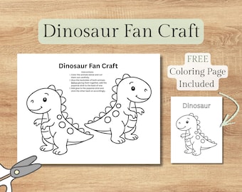 Popsicle knutselen dinosauruswaaier met GRATIS kleurpagina | Leuke activiteit voor kinderen en pre-tieners | DIY-dino