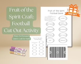 Manualidad infantil del Fruto del Espíritu: Manualidad bíblica cristiana (descarga instantánea). Manualidad con temática de fútbol, actividad rápida y sencilla para la Escuela Bíblica de Verano o para la educación en el hogar.