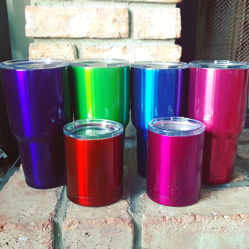 Candy Color Powder Coated Stainless Steel Tumbler Etsy