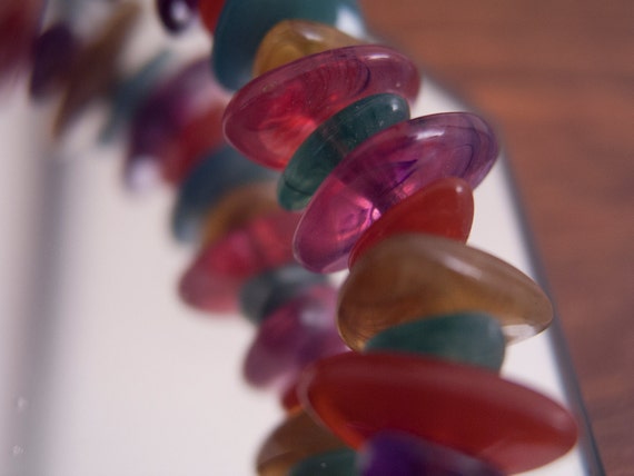 Multicolor Lucite Bead Necklace - image 3