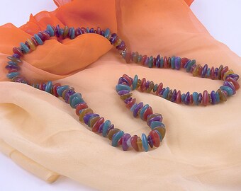 Multicolor Lucite Bead Necklace, Vintage