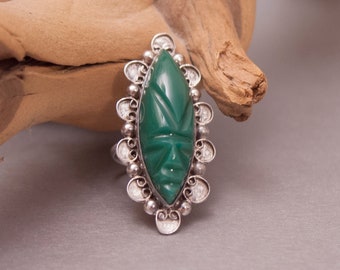 Green Onyx 925 Sterling Silver Ring