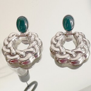 Sterling 925 Silver and Jade &quot;Holly&quot; Earrings