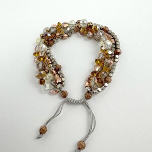 Multi-Strand Copper, Bronze, Silver Adjustable Bracelet