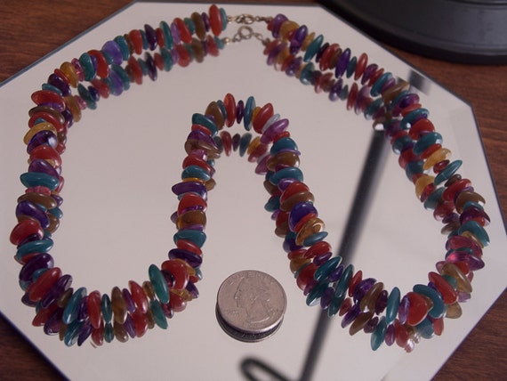 Multicolor Lucite Bead Necklace - image 2