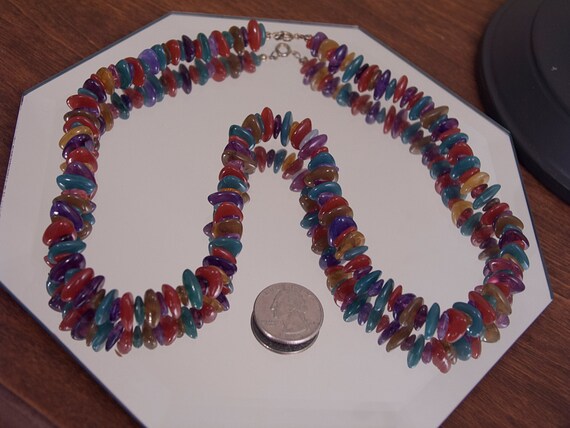 Multicolor Lucite Bead Necklace - image 5