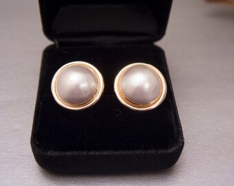 Smoke Pearl Earrings with 14Kt Gold