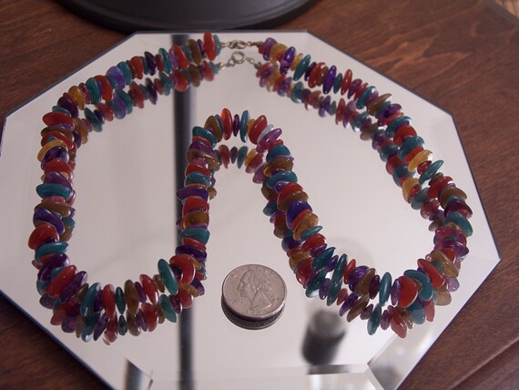 Multicolor Lucite Bead Necklace - image 4