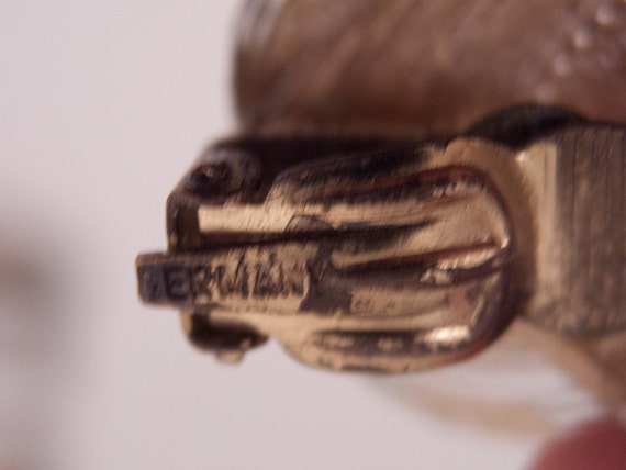 Germany Goldtone Filigree Clip Earrings, Signed - image 5