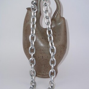 Coro Silvertone Chunky Chain Necklace - 1950s - Signed