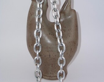 Coro Silvertone Chunky Chain Necklace - 1950s - Signed