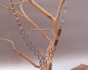 Mixed Metals Boho Hippie Gemstone Necklace