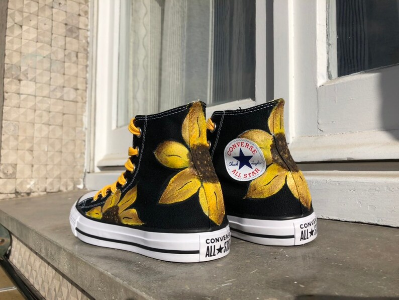 Sunflower Converse Shoes | Etsy