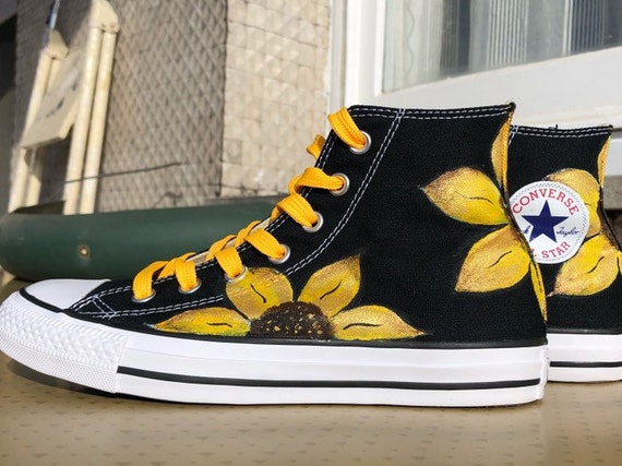 Sunflower Converse Shoes | Etsy