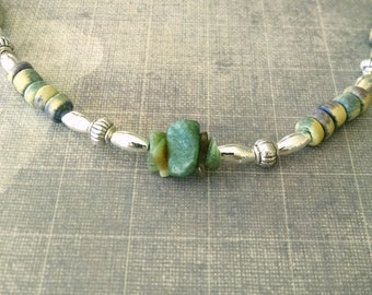 Oma's Collection: Jasper and Wood Bead Necklace