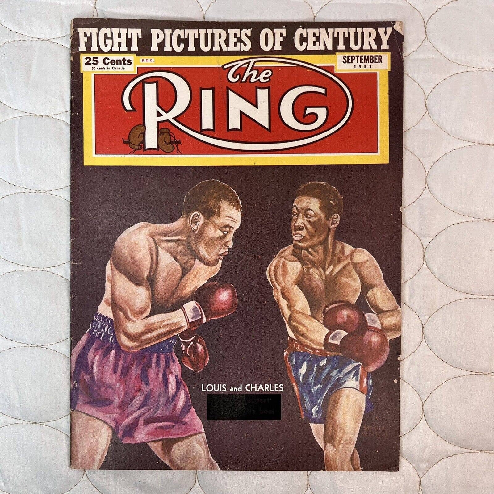 VINTAGE the Ring September 1951 Joe Louis Ezzard Charles 