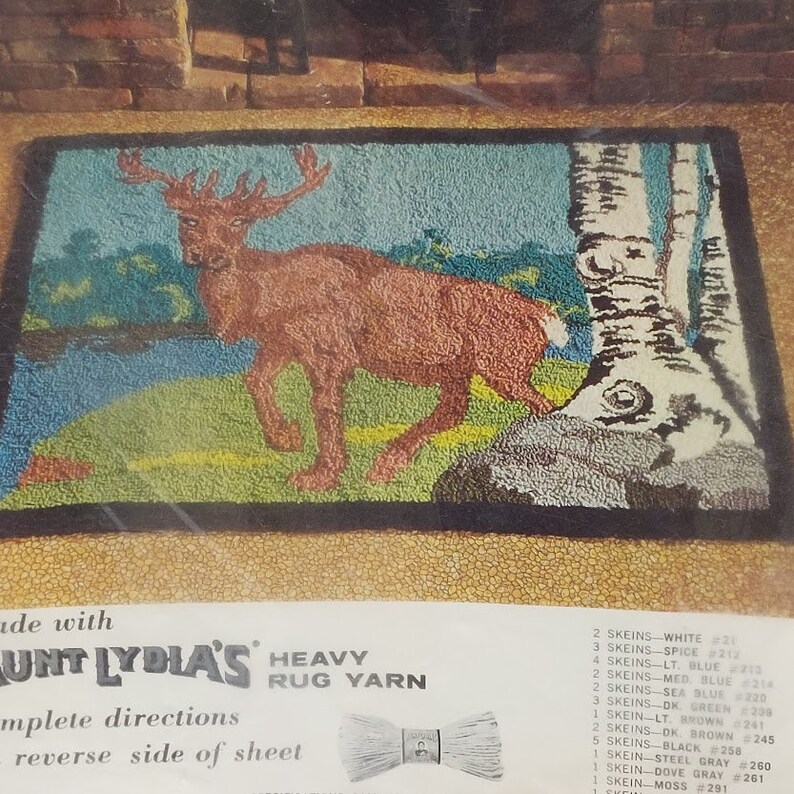 Aunt Lydia's Punch Needle Rug Canvas MOUNTAIN KING 937 34X48 Deer Stag
