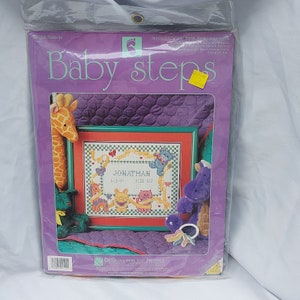 Baby Steps Animals Cross Stitch Birth Annoucement Sampler Designs for the Needle