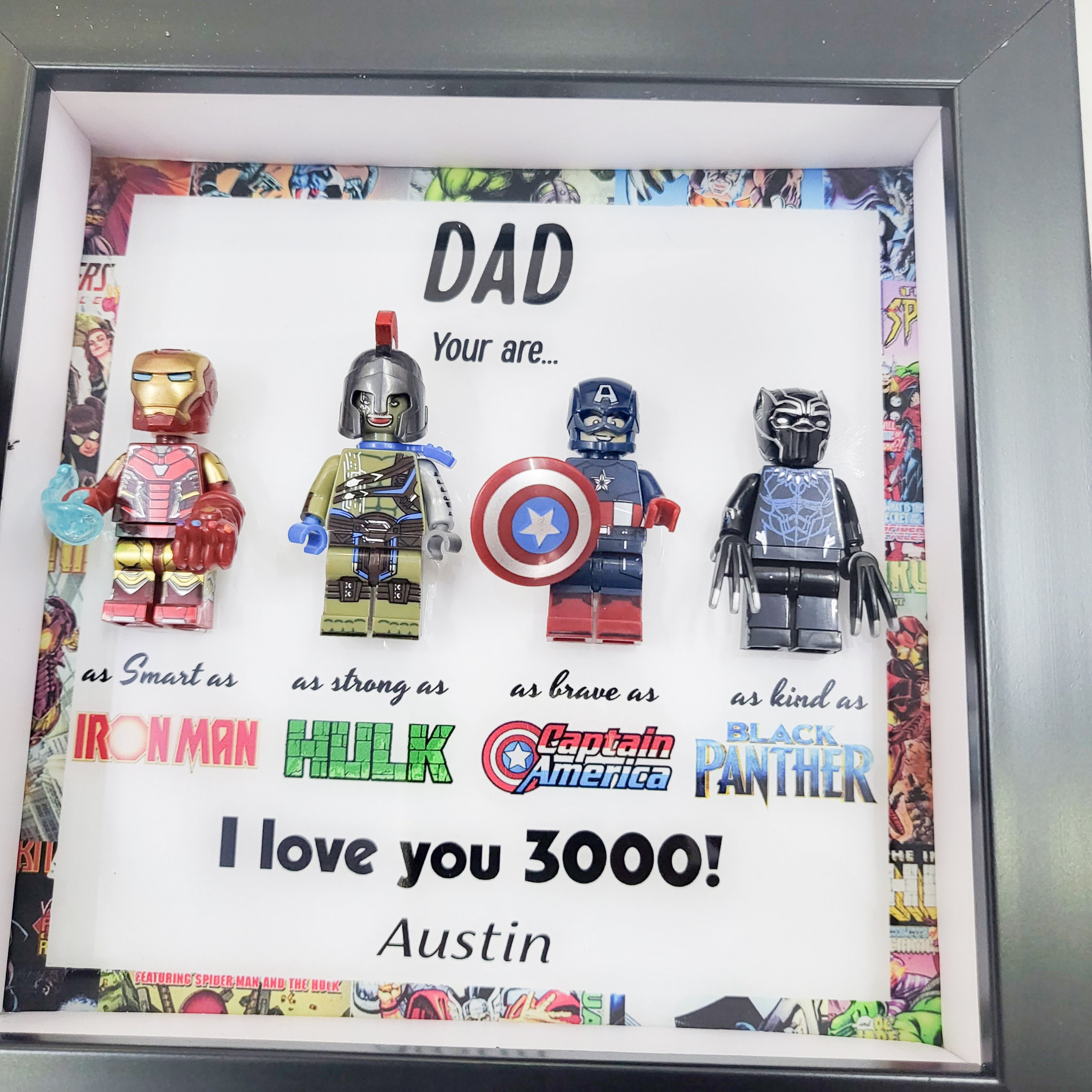 Personalized Super Daddy Lego Frames Father's Day Lego Etsy