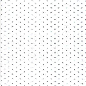 The Good Life Fabric  55154-17 White Grey Heart  - The Good Life Fabric by Bonnie & Camille for Moda Fabrics