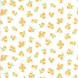 The Good Life Fabric  55158-19 White Orange Cherry  - The Good Life Fabric by Bonnie & Camille for Moda Fabrics