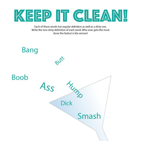 Keep It Clean Bachelorette Party Game