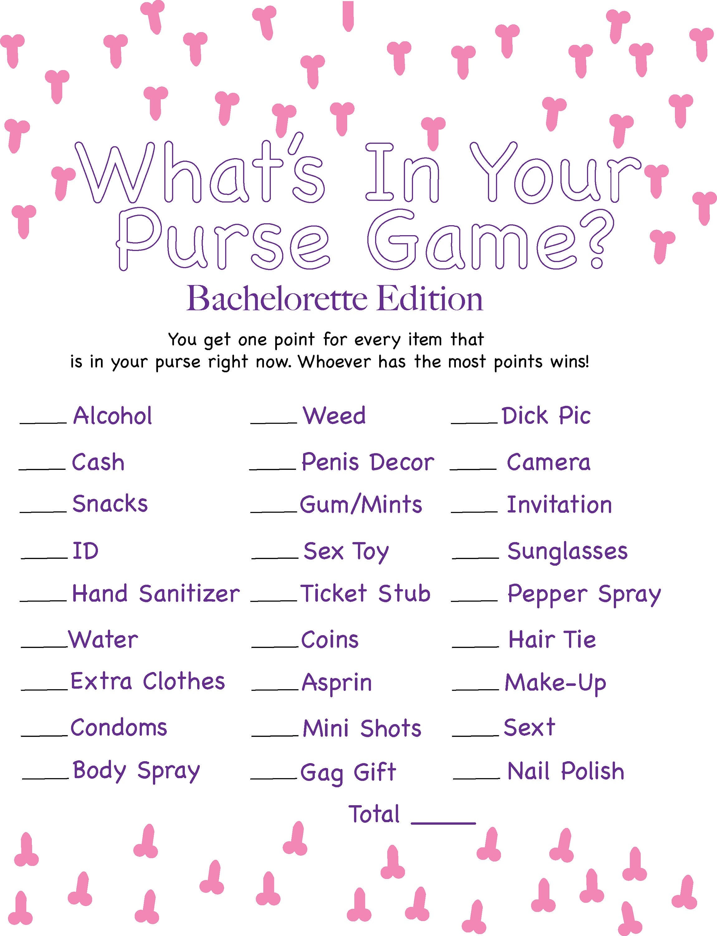 What's in Your Purse Bachelorette Party Game - Etsy Canada What's in Your Purse Bachelorette Party Game - Etsy Canada