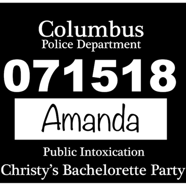 Bachelorette Party Mug Shot Photo Prop-Customizable