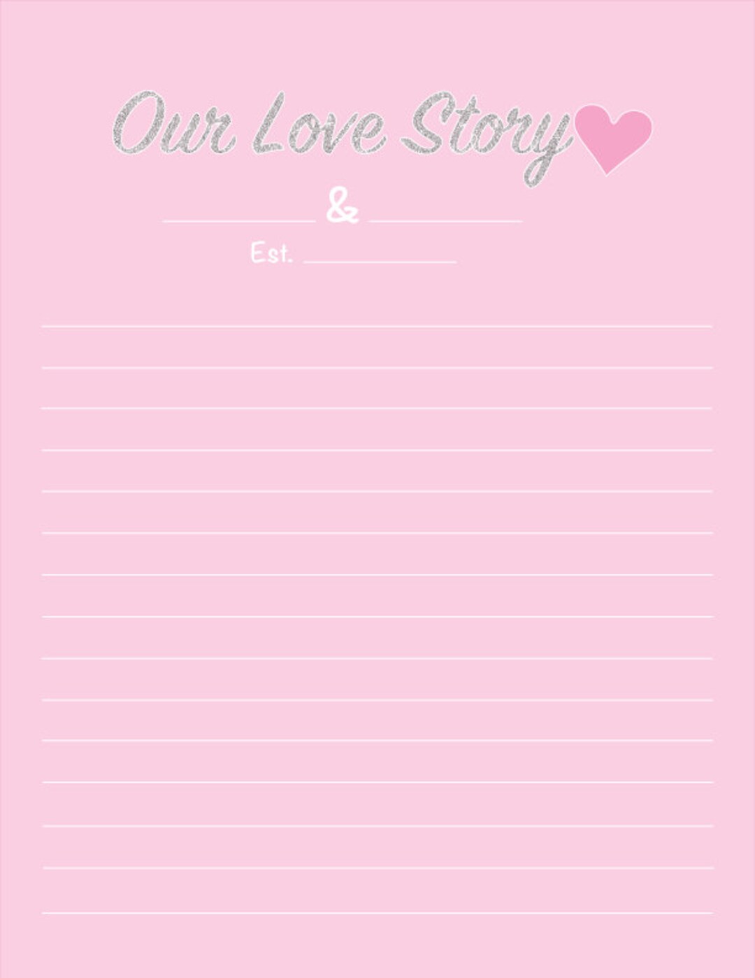 Our Love Story Printable - Etsy