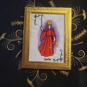 Justice Tarot Embroidery