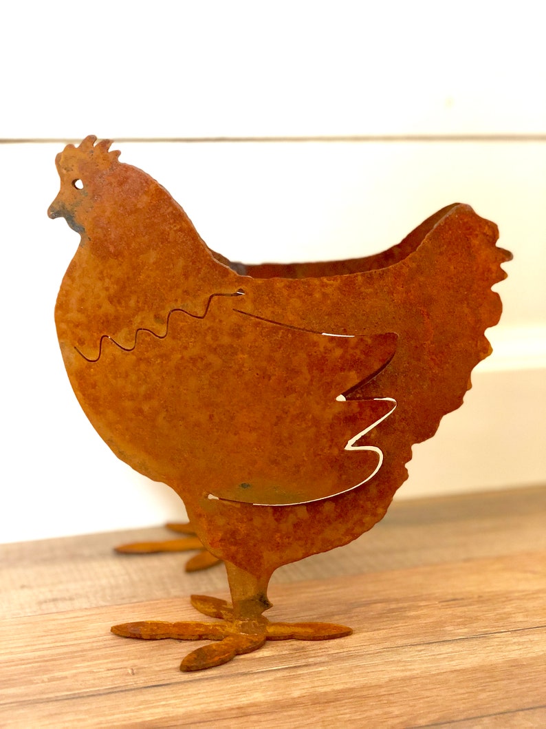Metal Chicken 3dimensional Metal Hen Chicken Coop Decor Etsy