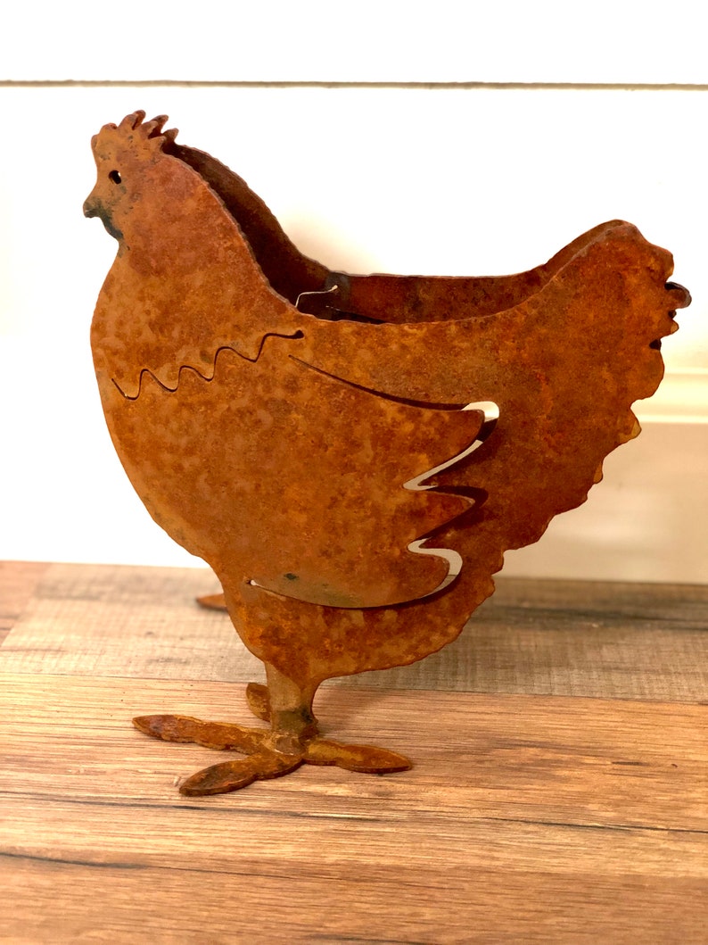 Metal Chicken 3dimensional Metal Hen Chicken Coop Decor Etsy