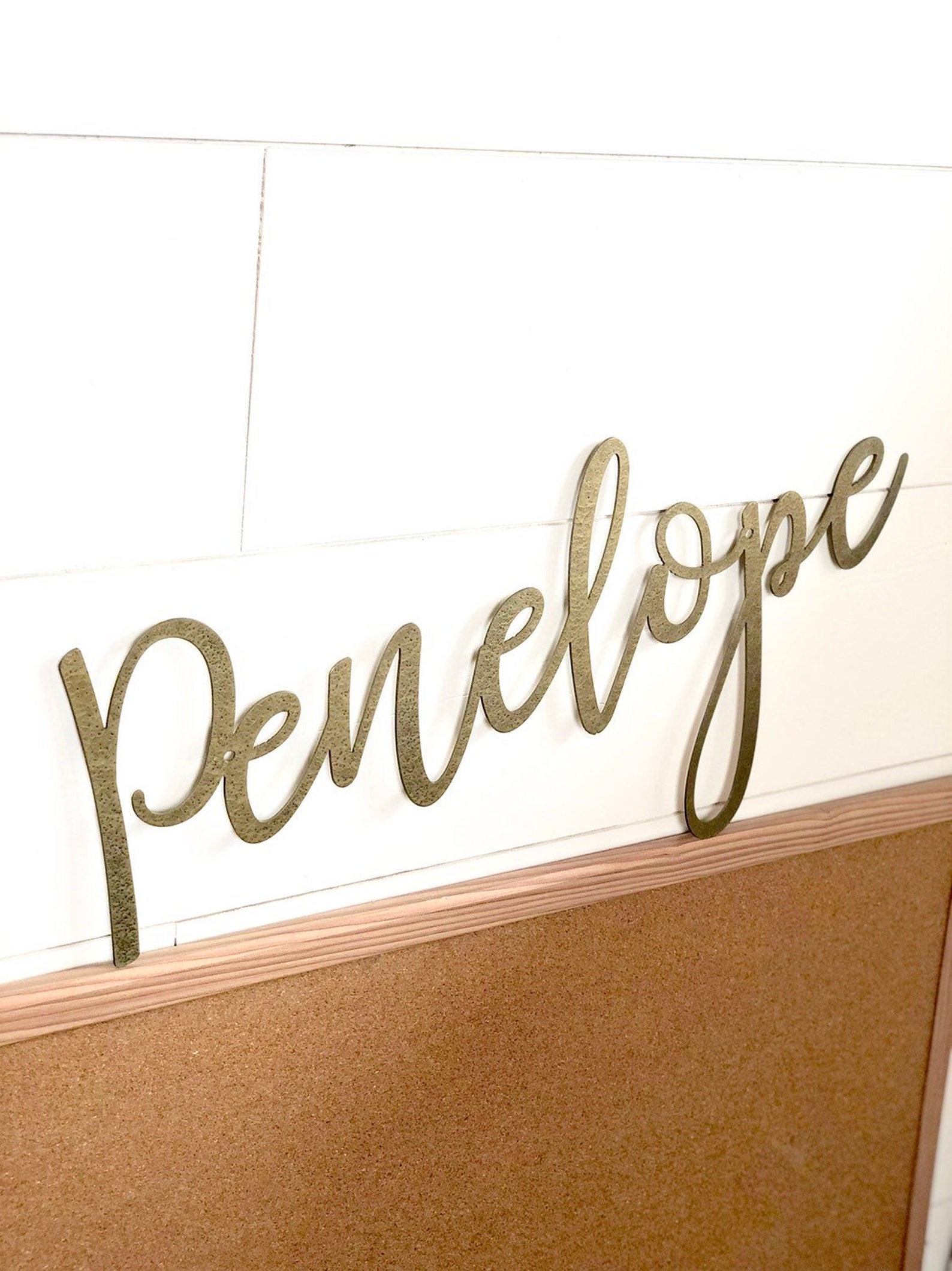 Custom Script Metal Word Wall Expressions Cursive words Etsy