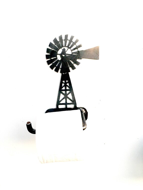Windmill Toilet Paper Holder Metal Rustic Metal Decor Etsy