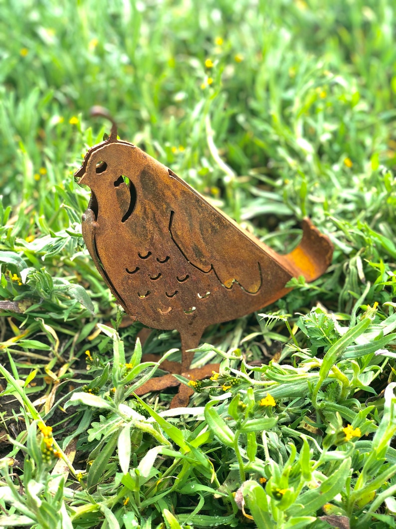 Metal Quail 3dimensional Metal Quail Yard Art Outdoor Metal Etsy